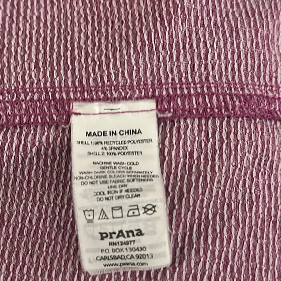 Prana, Women’s Button Down Shirt, Very Small Mauve&White Horizontal Stripes. Med - Picture 7 of 9